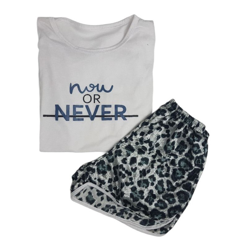 SETELAN FASHION PAKAIAN BAJU ANAK TANGGUNG PEREMPUAN 10-15 TAHUN MOTIF NOW OR NEVER CELANA PDK ABU