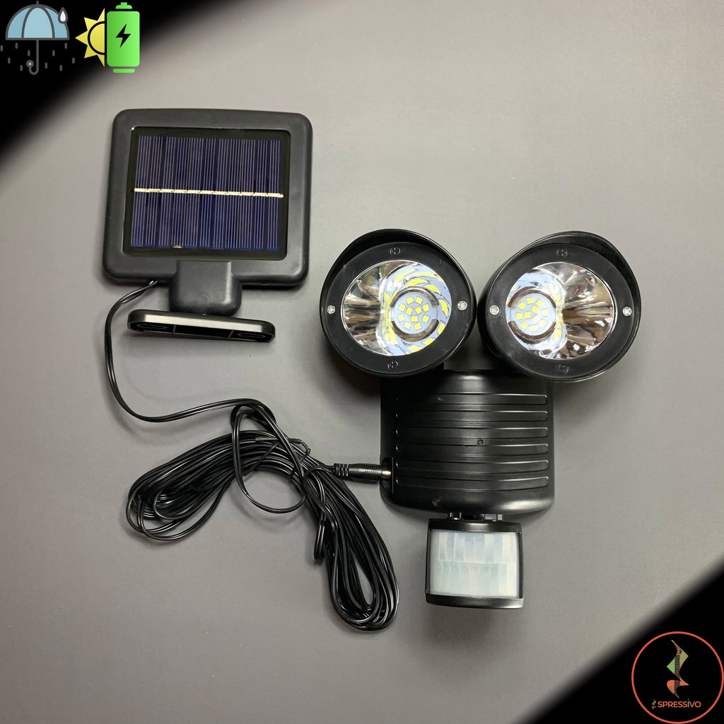 Lampu tenaga surya keamanan security 22 led 2 kepala dinding outdoor