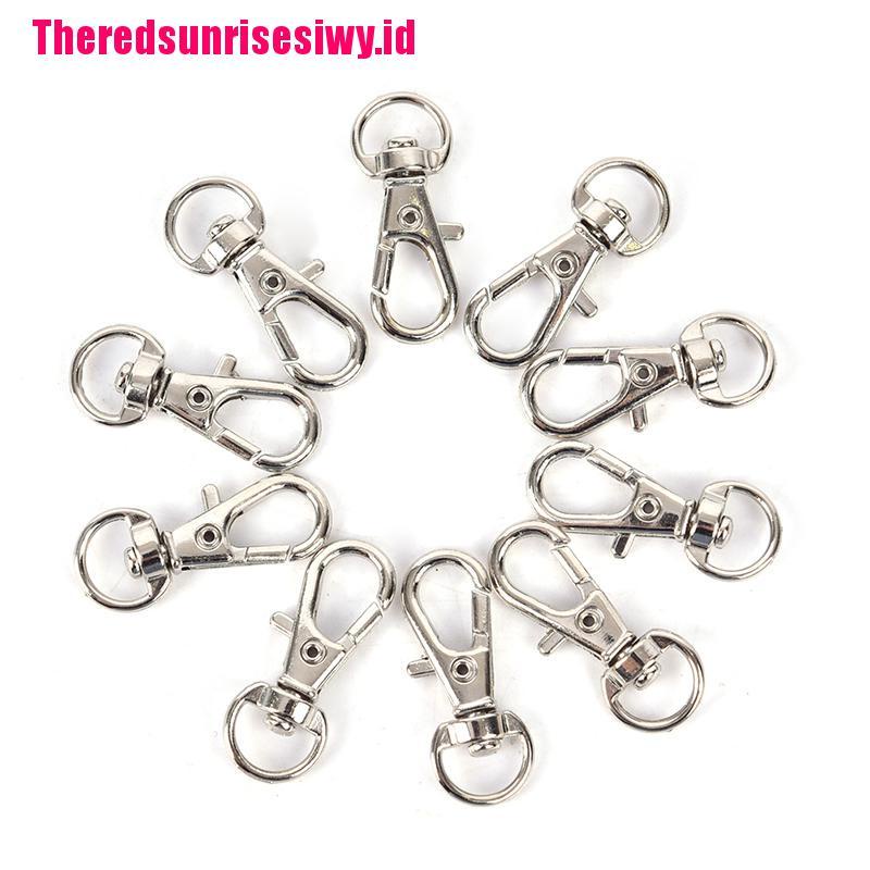 【Theredsunrisesiwy.id】10pcs Mini Aluminum Alloy Keychain Making Snap Spring Clip Hook Carabiner Buckle