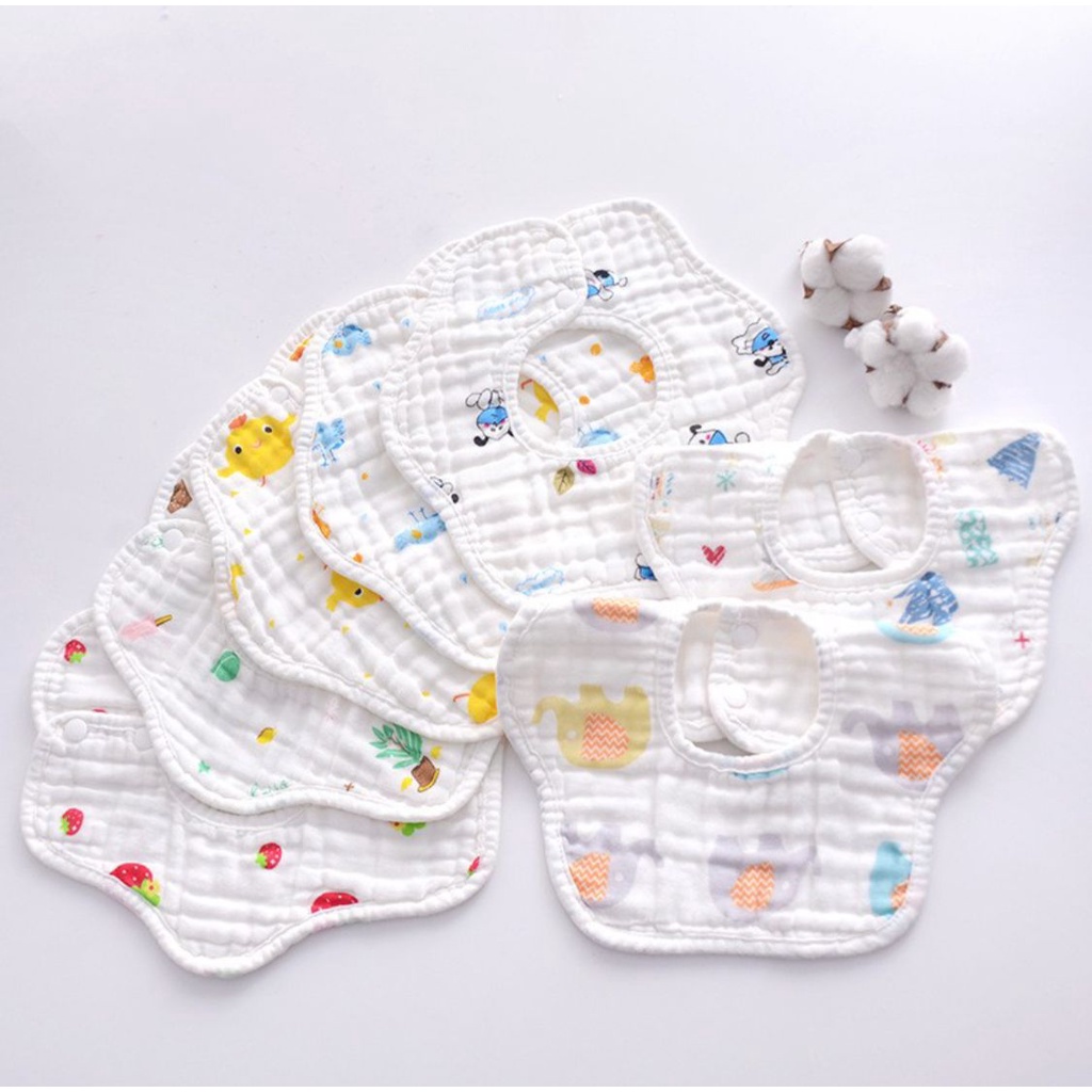 Baby Bib Cotton Halus / Celemek Makan Bayi / Slaber