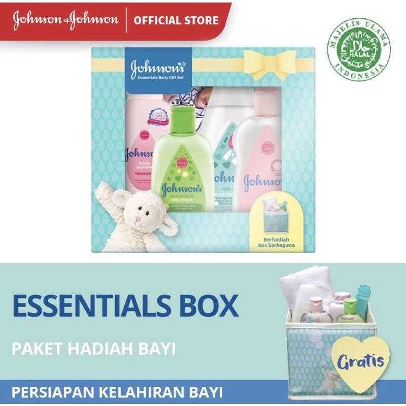 JOHNSON’S® Essentials Gift Set - Paket Hadiah Bayi - Paket Sabun Bayi - Sabun Bayi Set - Bedak Bayi 