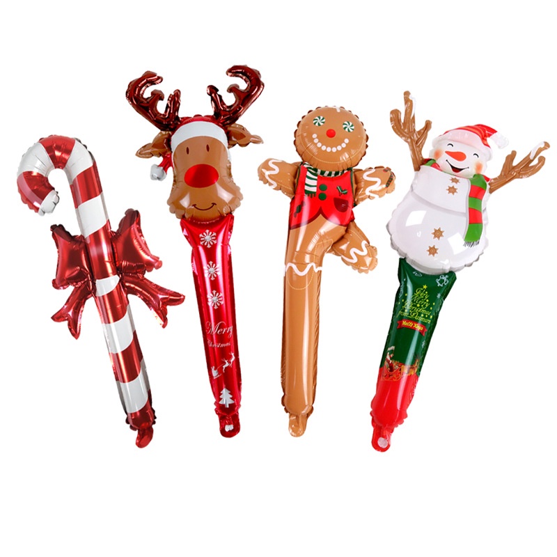 24 Inch Christmas Inflatable Stick Balloons  Funny Christmas Holding Balloons