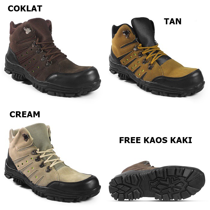 SEPATU BOOTS SAFETY CROCODILE MACAN UJUNG BESI TERLARIS