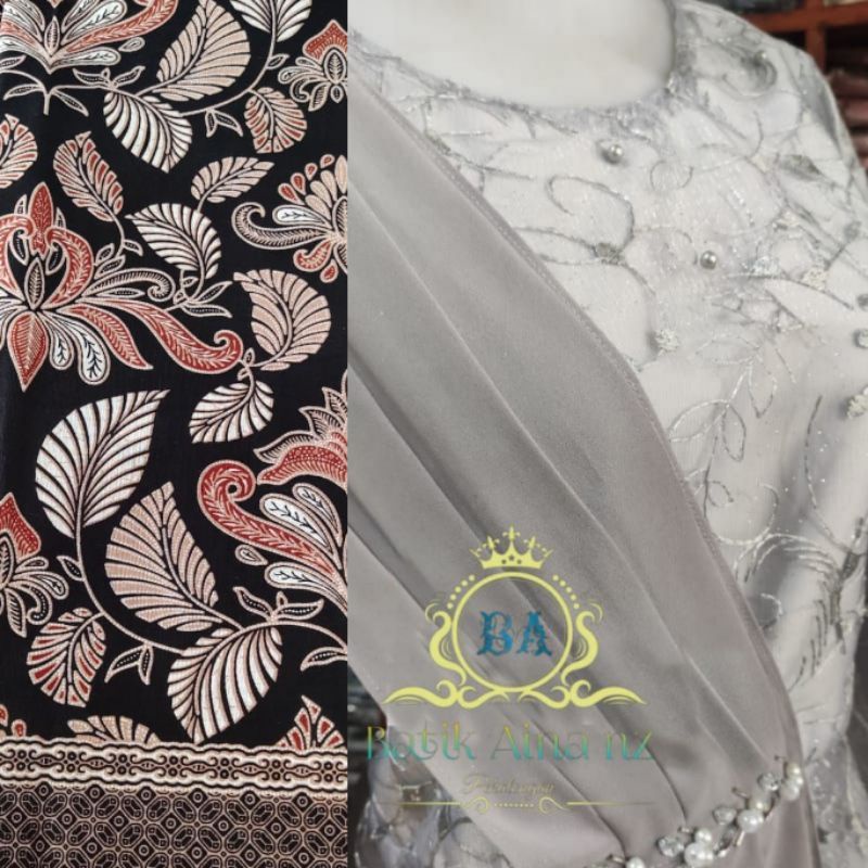 KEBAYA COUPLE MODERN KEBAYA LAMARAN WISUDA TUNANGAN KEBAYA KONDANGAN-KEBAYA+ROK (GREY)