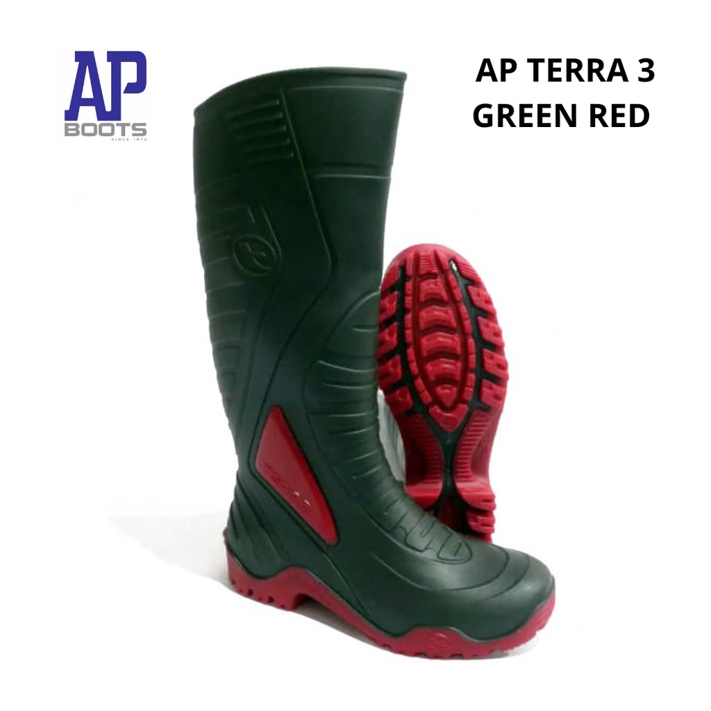 SEPATU AP BOOTS TERRA 3 - AP BOOTS TERRA 3 WARNA HIJAU MERAH - SEPATU BOOTS AIR TERRA 3 SIZE 39-42 - SEPATU BOOTS KARET - FANZ STORE