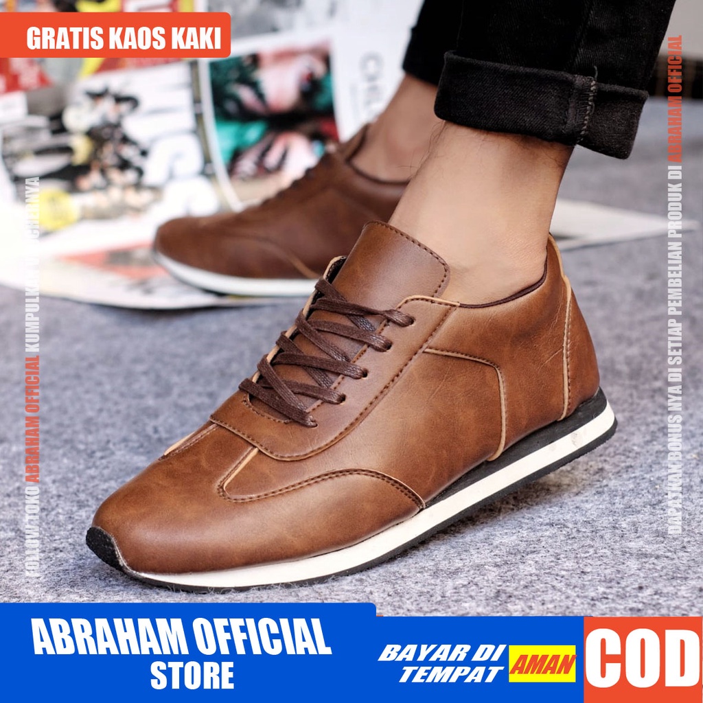 ABRHM x ZENON Sepatu Sneaker Pria Sepatu Pria Casual Sneakers Cowok / Cowo Ori Sepatu Kasual Semi Formal Kerja Running Kuliah Gaya Santai Keren Kekinian Original Murah Terlaris