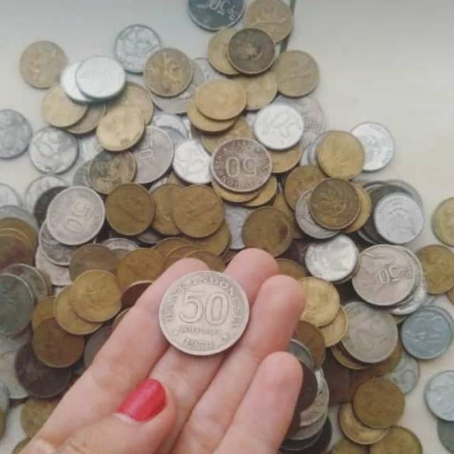 Uang kuno logam 50 rupiah tahun 1971-2002