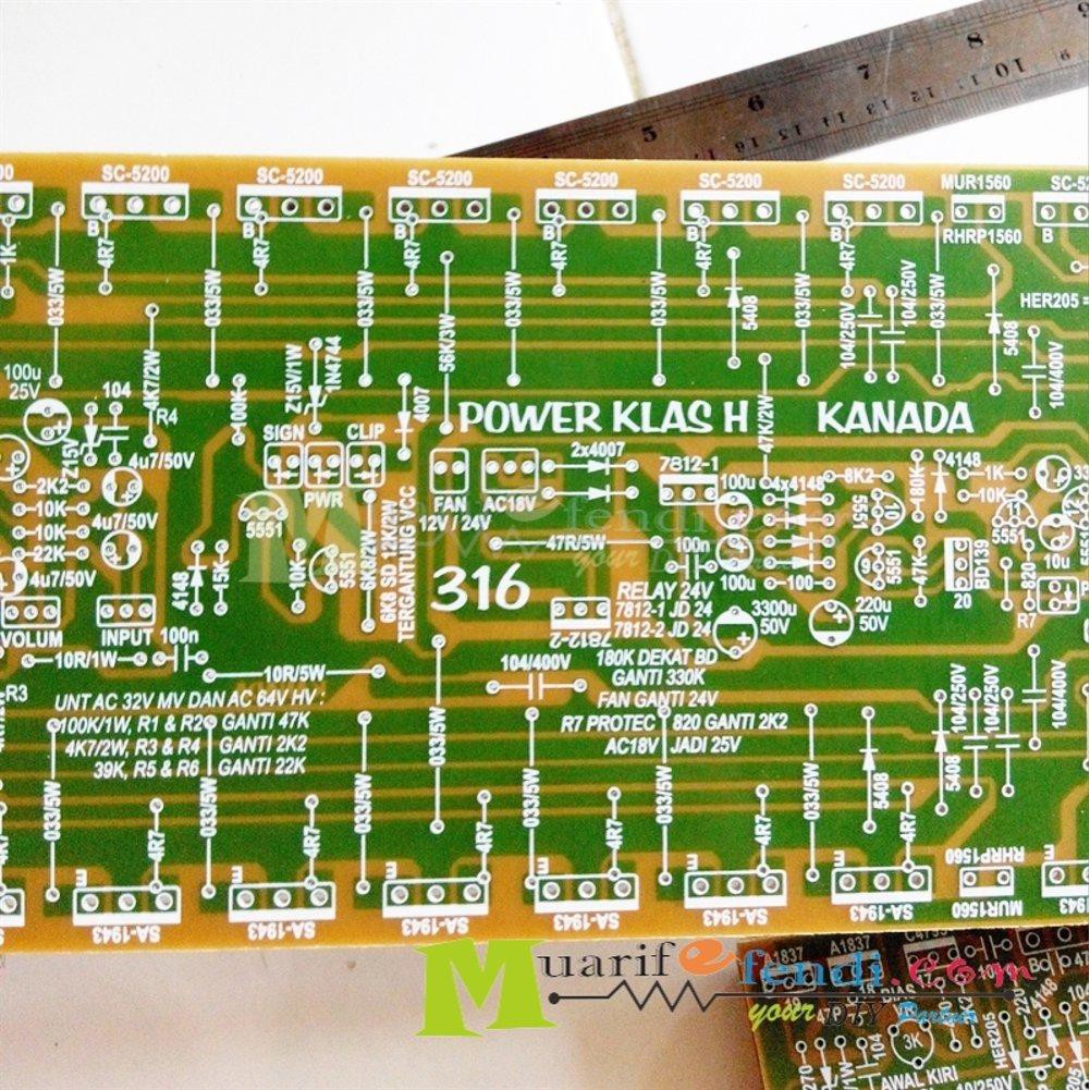 Jual PCB Power Amplifier Class H 2200watt KANADA Panjang 30cm BU3U