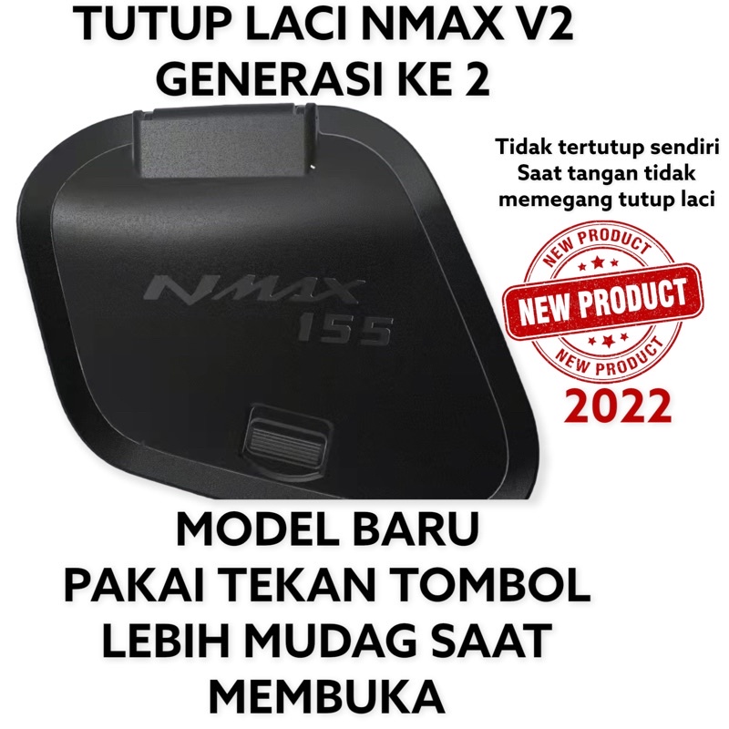 Tutup Laci Nmax v2 Cover Laci Nmax New Cover Tutup Bagasi Saku Laci New Nmax 2020 2021 2022 IMPORT warna HITAM dengan LAMPU dan TIDAK ADA LAMPU PILIH VARIAN