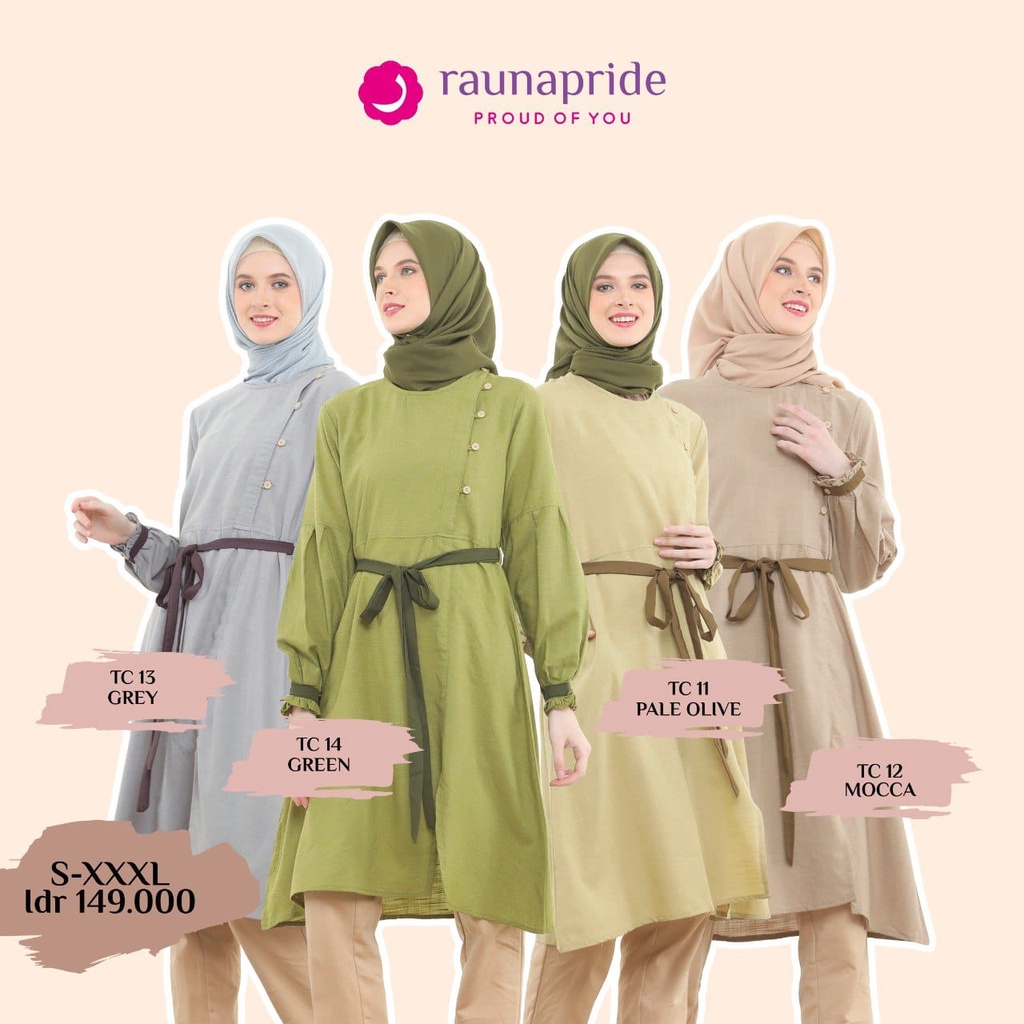 Tunik Rauna Terbaru / TC - 11 , TC - 12 , TC 13 , TC 14 / Atasan Wanita / Fashion Muslim