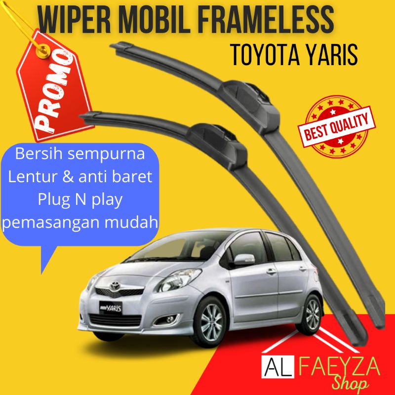 Promo Wiper Mobil Frameless Toyota Yaris 1 Set 2 Pcs