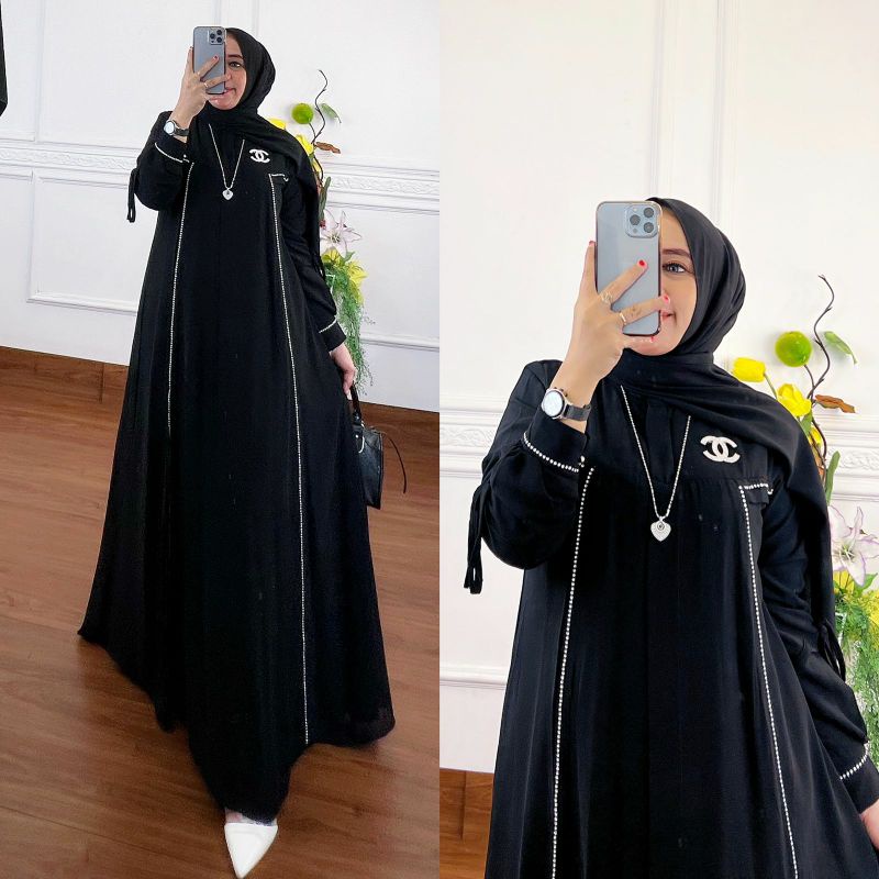 Nessa Abaya set By Hijabika-C Hitam