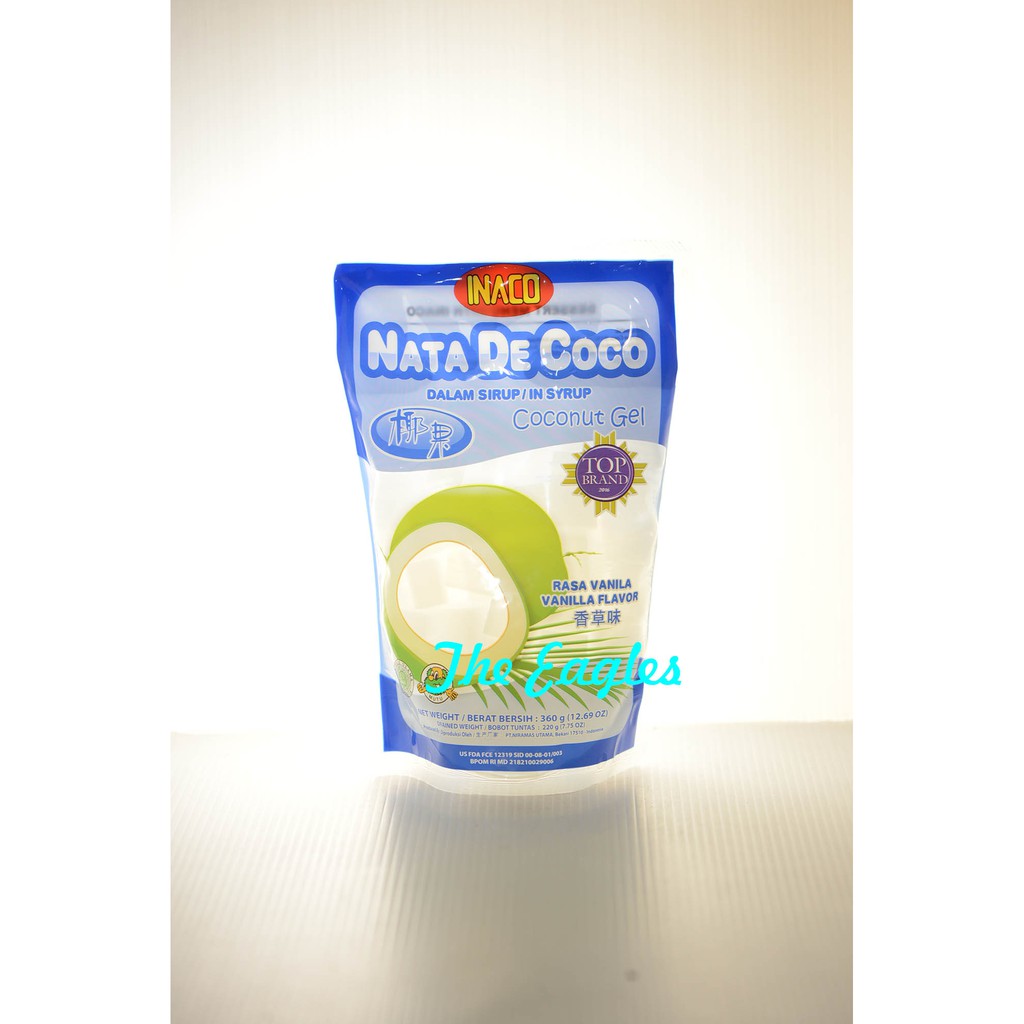 

INACO Nata De Coco Coconut gel jelly kelapa jeli rasa Vanila 360gr enak manisan manis kenyal