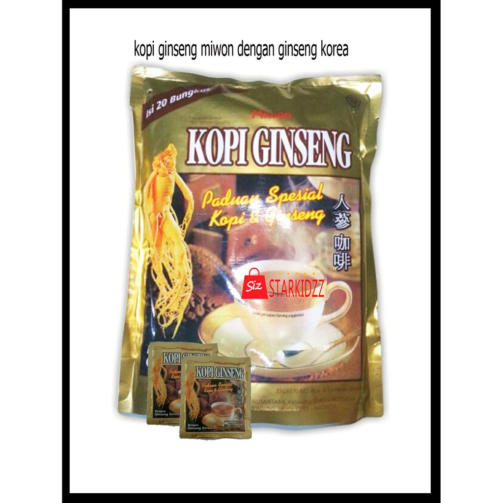 

KOPI GINSENG MIWON dengan ginseng korea / minuman serbuk /kopi instan