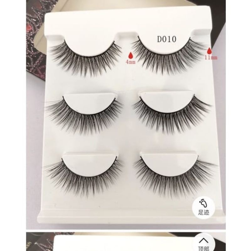 Medan Termurah Premium eyelashes natural Bulu mata palsu natural 3 pasang lem bulu mata