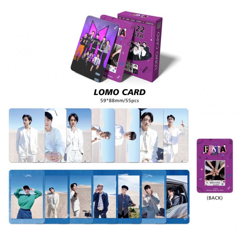 55pcs Kartu Foto Lomo BTS 9th Anniversary