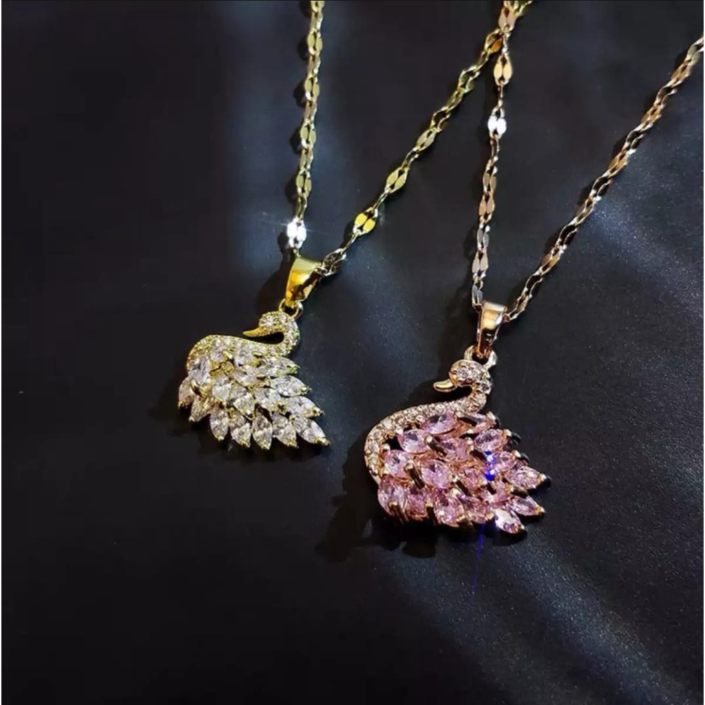 Kalung Titanium Rantai Rose Gold Liontin Bulgari Rose Gold / Accesories Fashion Titanium Asli Anti Luntur / Kalung Lapis Emas 18K / Terbaru