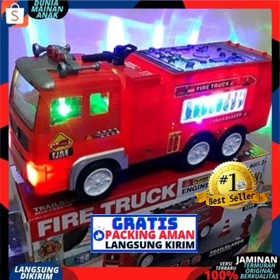 Mobil Truck Polisi Pemadam Kebakaran Berjalan Bersuara Dan berlampu Terbaru| Mainan Anak Laki LAki