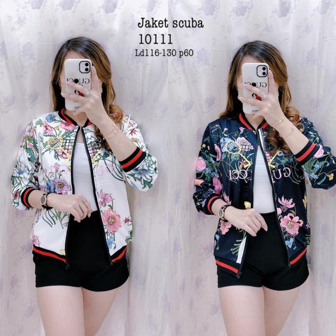 Jaket Wanita Gucci Bomber Import - Putih Lowienjan24