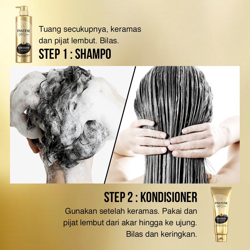 Pantene Gold Series Conditioner Black Glossy 190ml Shopee Indonesia