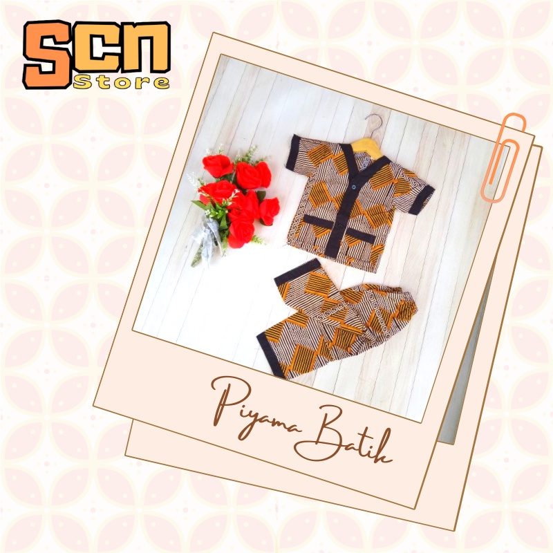 SCN STORE Baju Tidur Anak Batik Unisex Usia 6 Bulan-7 Tahun