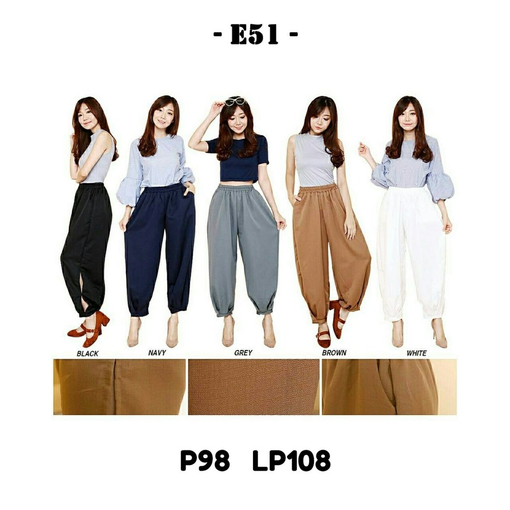 E51 FASHION OUTFIT BAWAHAN CELANA PANJANG WANITA