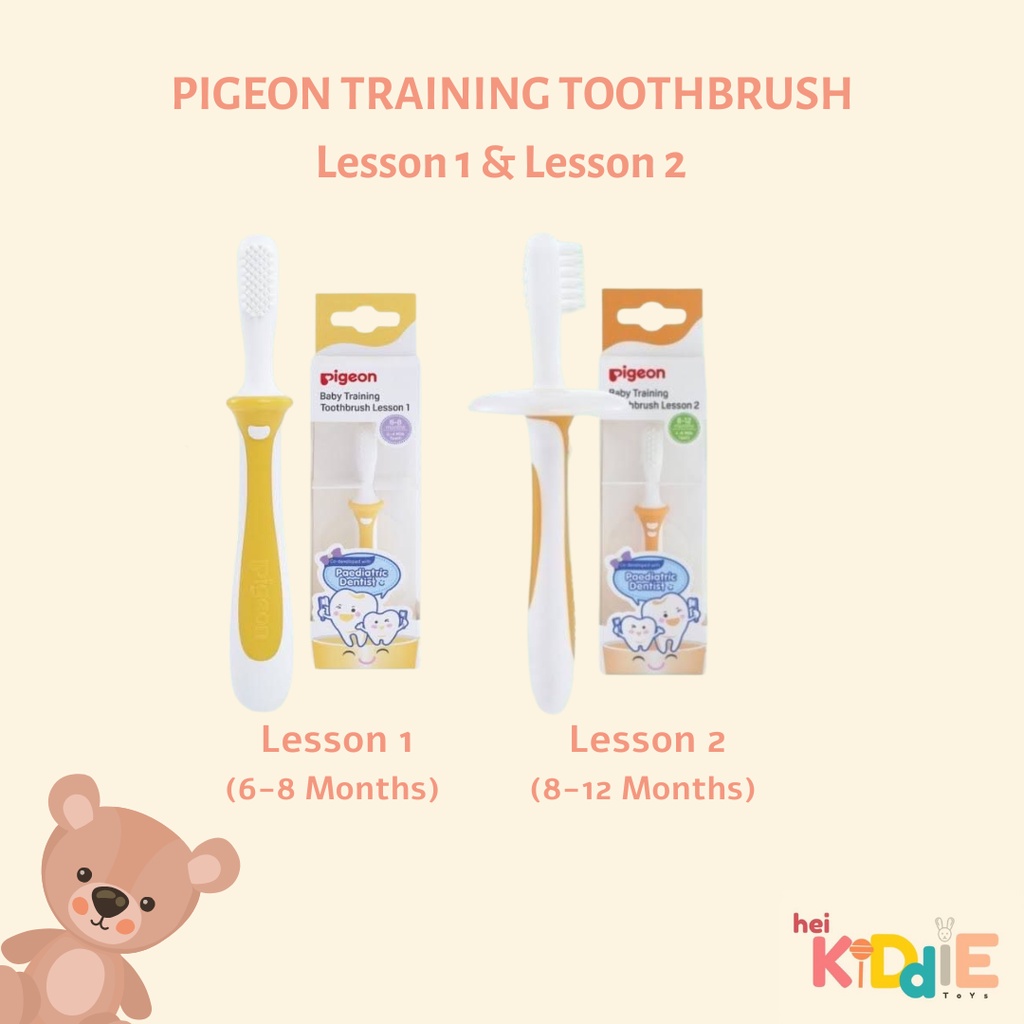 Pigeon Baby Training Toothbrush Lesson 1-2-3/set/ Sikat gigi bayi