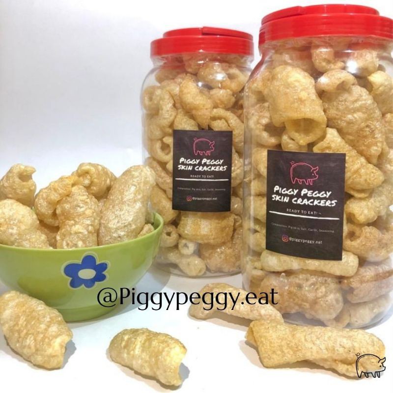 

Krubi Piggy Peggy / Kerupuk Kulit Babi / Piggy Skin Crackers toples 3L