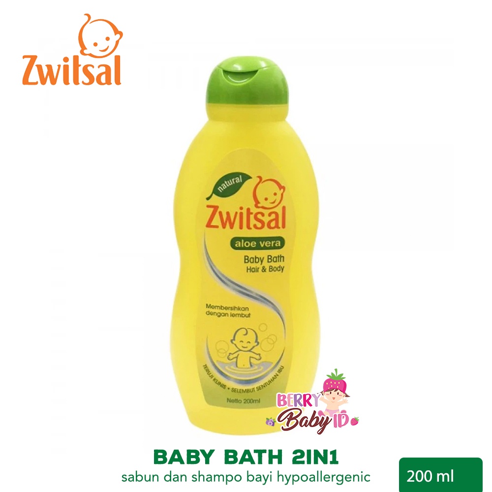 Zwitsal Natural Baby Bath 2in1 Hair &amp; Body Sabun Shampo Bayi 200 ml Berry Mart