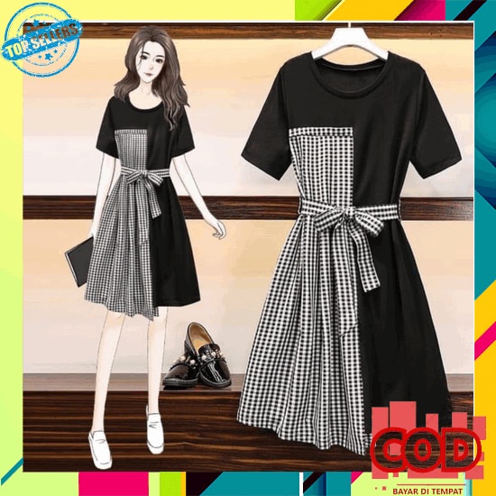 Maxi Dress Wanita Dress Maxy Dress Jumbo Dress Panjang Dress Lengan 3/4 Dress Pantai Dress Harian Dr