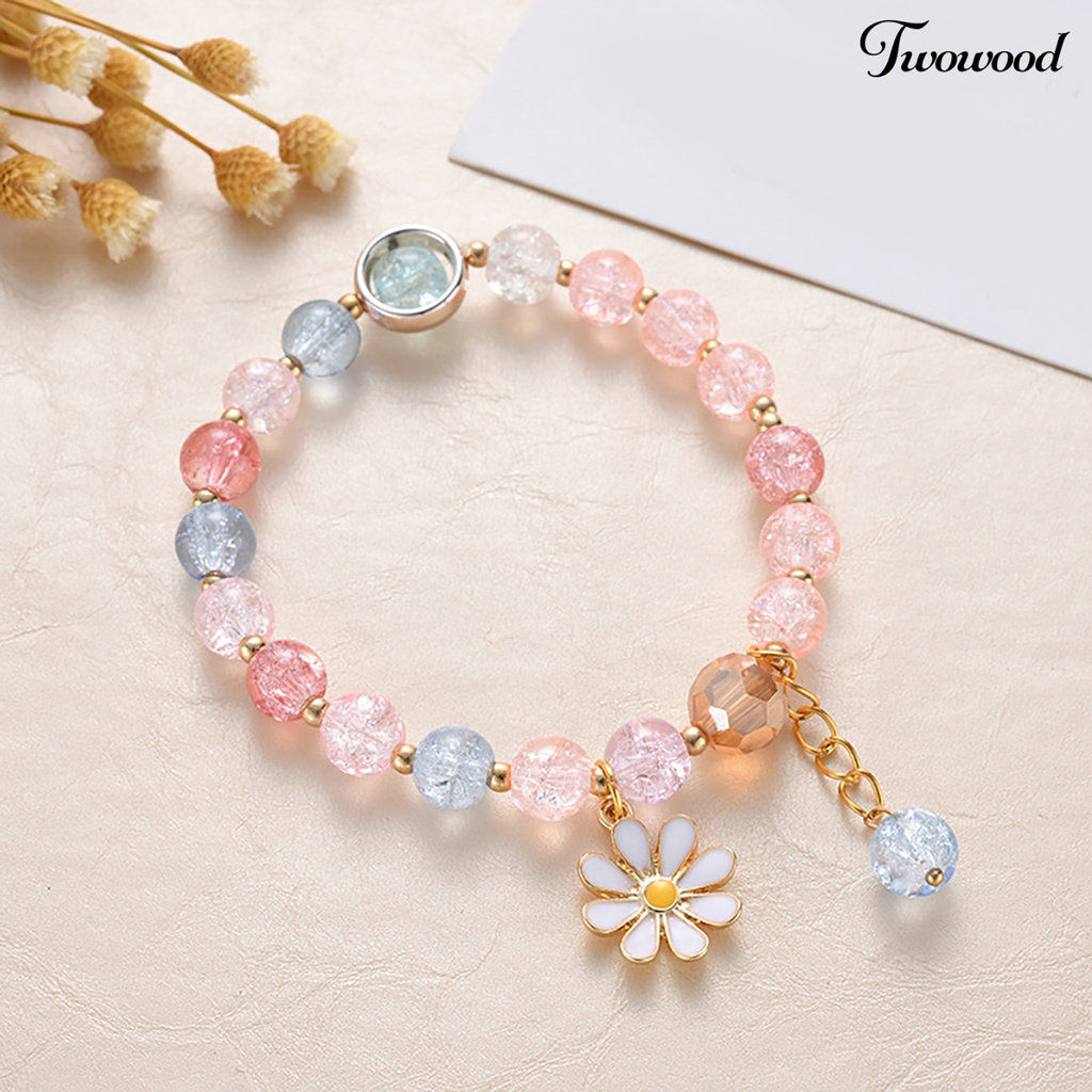 Twowood Bracelet Faux Crystal Exquisite Women Attractive Sunflower Bracelet for Gift