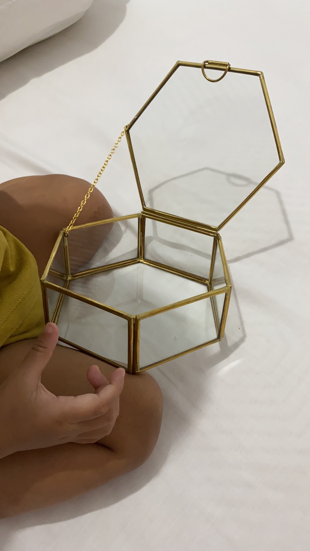 Hexa Brass Multifuctional Box (medium)