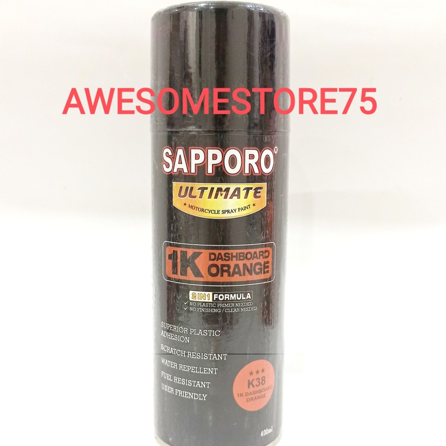 SAPPORO ULTIMATE *** K38 1K ORANGE DASHBOARD COATING Jingga Cat Semprot Pilox Pylox