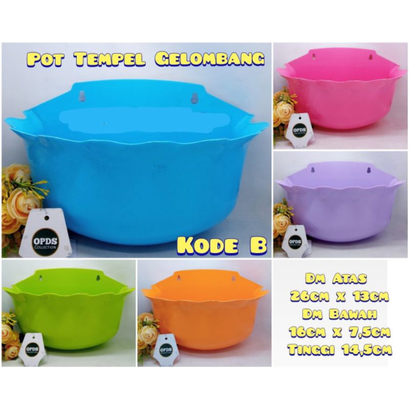 pot tempel plastik gelombang vas dinding vas bunga tempel pot tembok