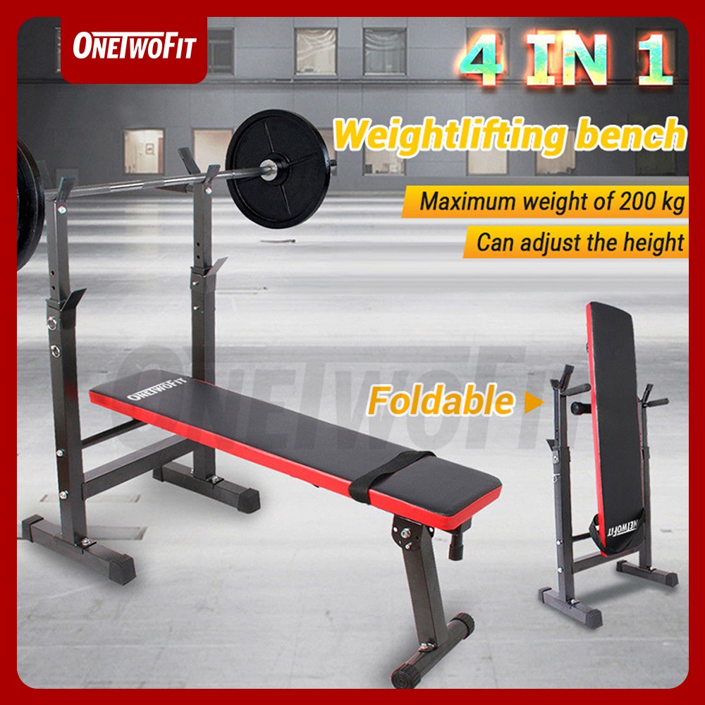 Onetwofit Bench Press Kecil Multi Fungsi Berat Bangku Alat Olahraga Rumahan Fitness Gym Sit Up Board Shopee Indonesia