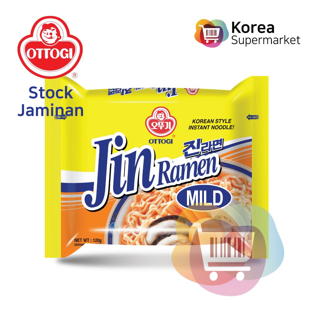 Ottogi Jin Ramen Ramyun Mild 120g/Mi Ramen Ramyun Original Asli Korea