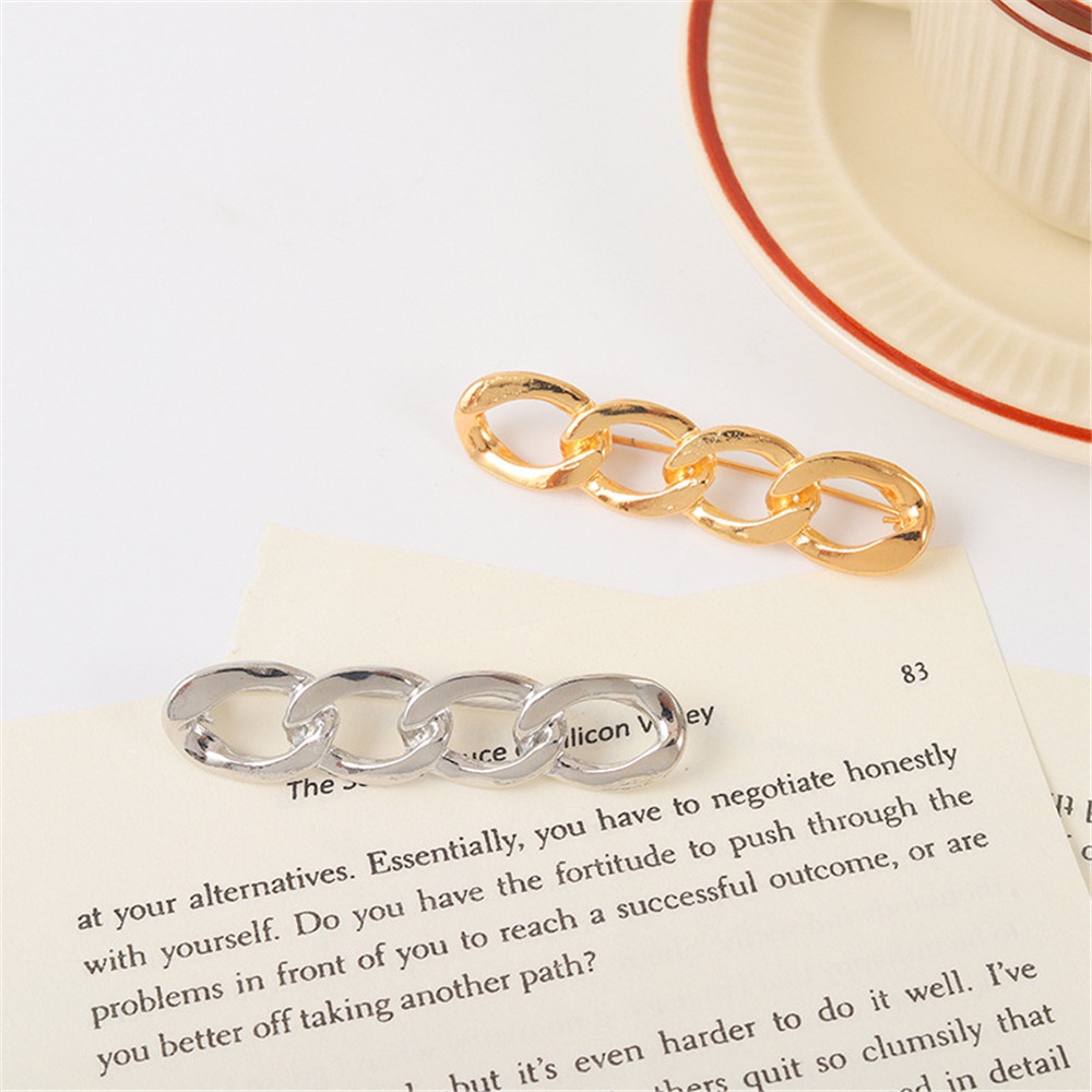 Bros Pin Model hollow Bahan Metal Warna Gold Silver Untuk Wanita