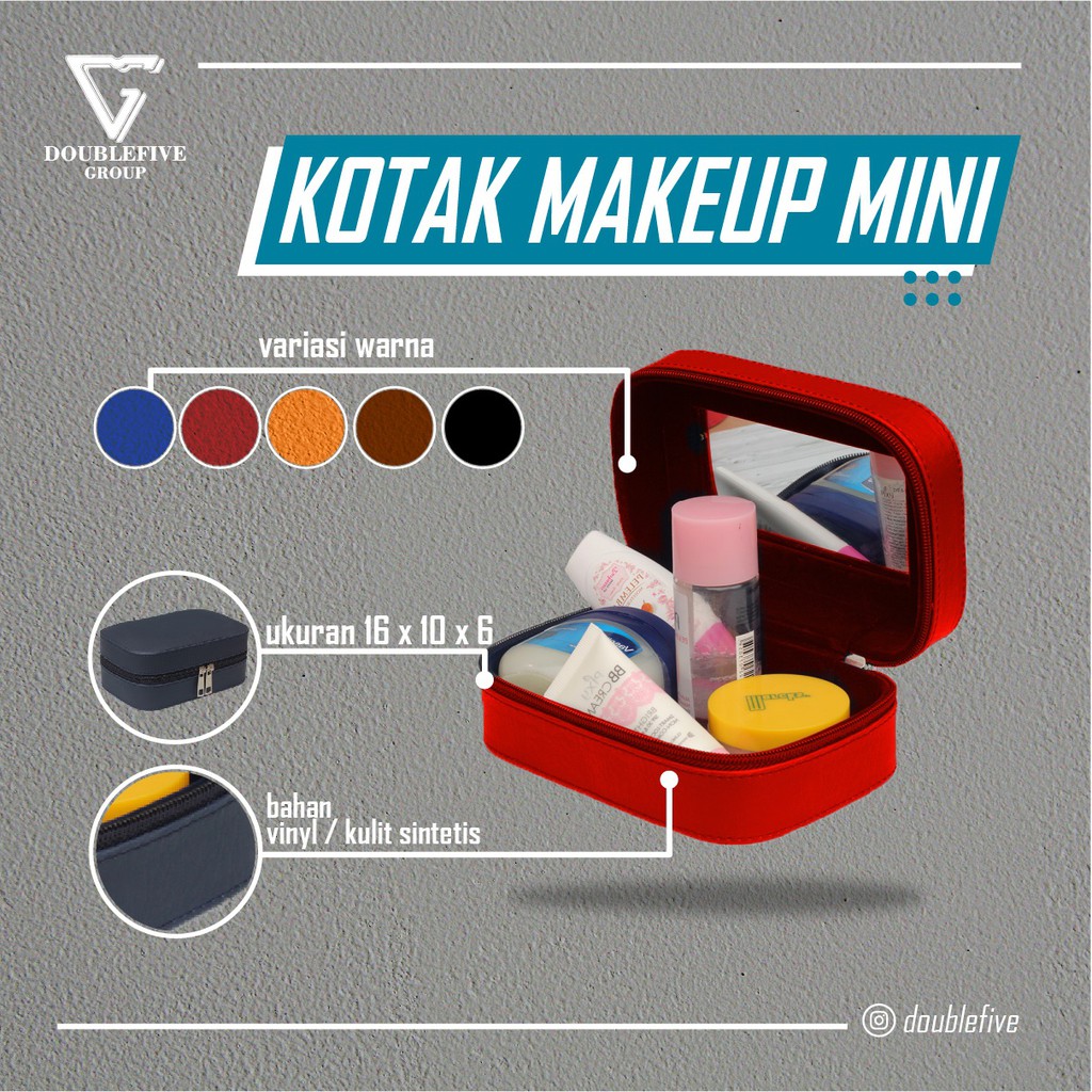 Box Make Up / Kotak Make Up Beauty Case / Tempat Make Up Mini Premium - Merah