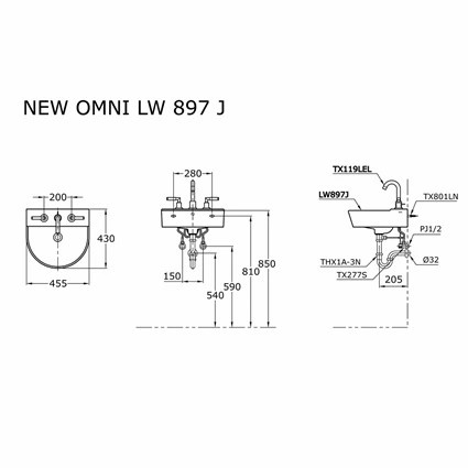 WASTAFEL TOTO LW 897 J ORI BODY ONLY