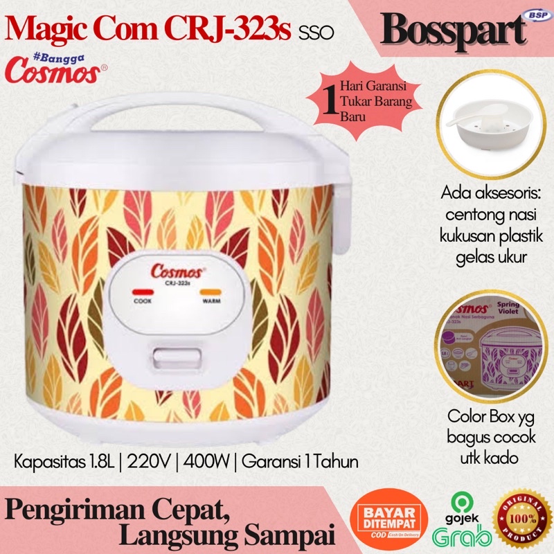 Rice Cooker Cosmos CRJ-323s / Magic Com 1.8L / Penanak Nasi Cosmos Low Watt CRJ323s