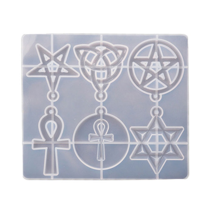 SIY  Magic Hexagram Spiritual Amulet Pendant Resin Casting Mold Celtics Pentagrams Pentacle Star Mold Jewelry Making Tools