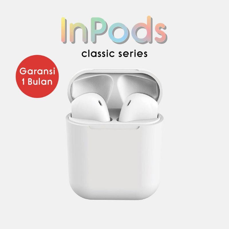 The Pods Lite 2022 Headset Bluetooth Inpods 12 Macaroon TWS IOS & Android Bergaransi