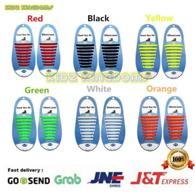 Tali Sepatu Silikon Premium | Tali Sepatu Karet | Silicone Shoelace GBT