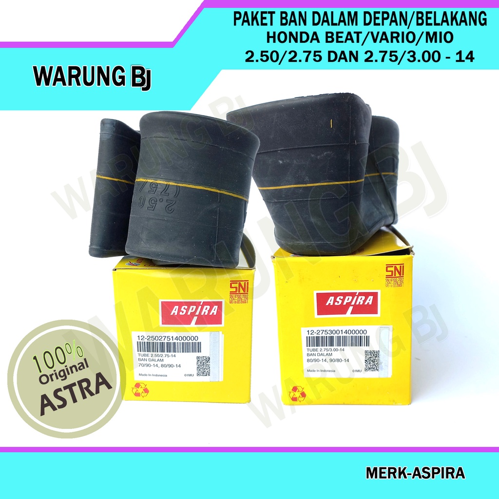 Paket Ban Dalam Depan Belakang Motor Honda Beat/Vario/Scoopy Original Aspira