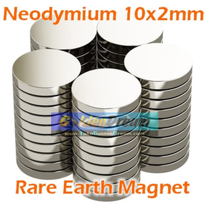 Strong Magnet Neodymium 10x2mm 10x2 mm Silinder diameter 10 tebal 2 mm N52 Promo Ongkir Original Qua