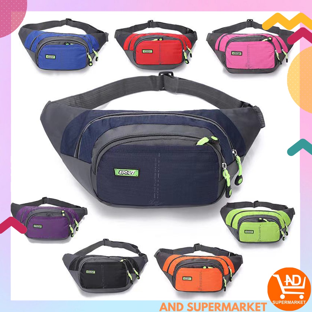 AND COD T209 Tas Pinggang Fashion Kasual Unisex Bahan Kain Oxford Style Korea Multifungsi Hits