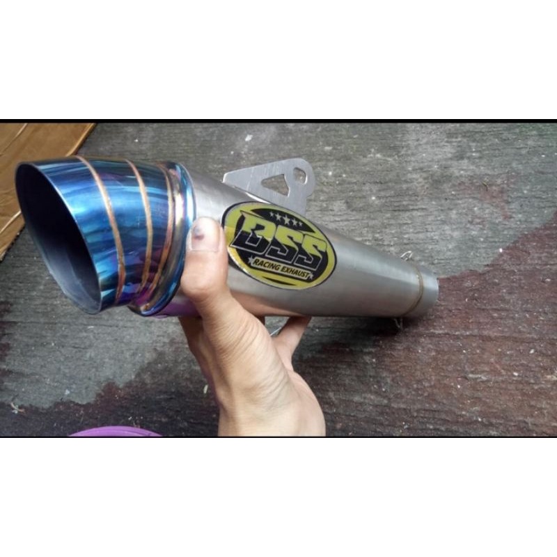 slincer knalpot BSS keong pucuk blue inlet 50mm pnp herex bebek matic sport engkeeer engkeeer