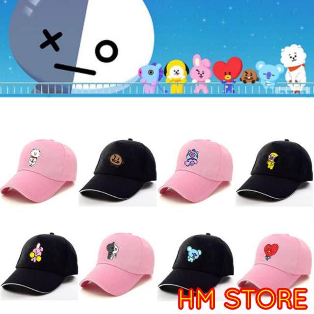 BTS BT21 Character Baseball Cap Topi Baseball Karakter BT21 KPOP BTS