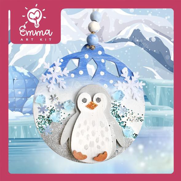 

Art / New! Penguin Christmas Ornament Art Kit (Includes Paint & Brush)