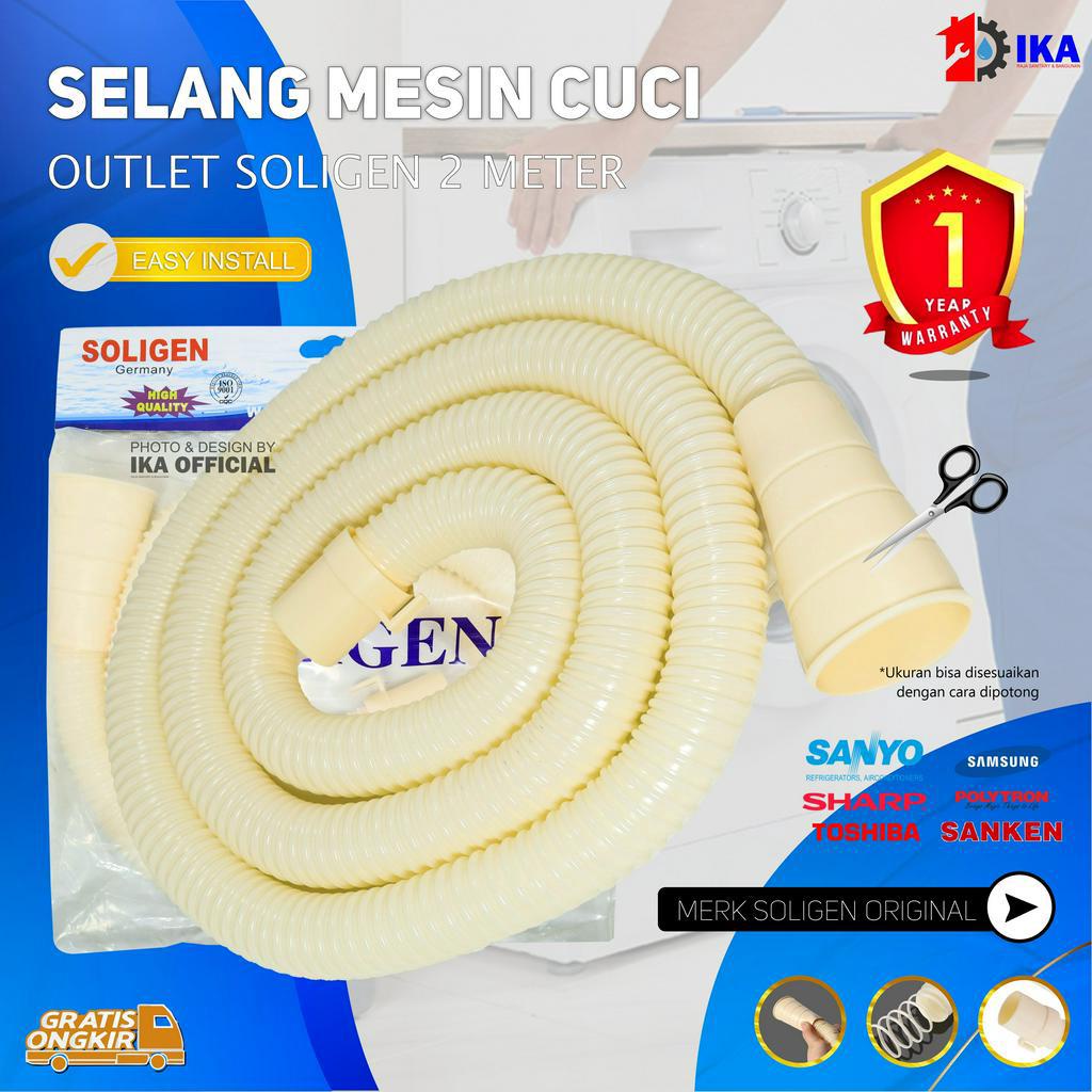 selang saluran pembuangan air mesin cuci 2 meter outlet soligen 100%